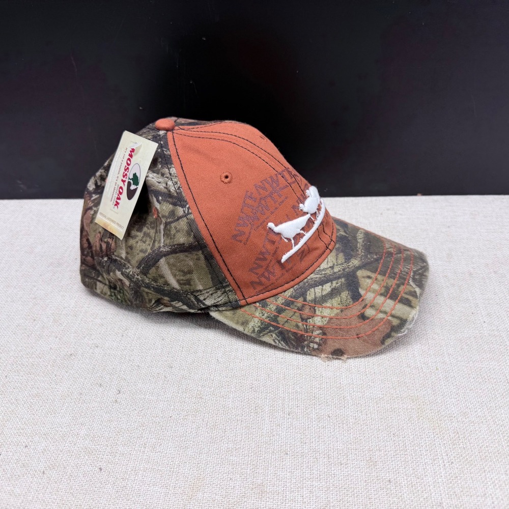 Mossy Oak NWTF Turkey Hunting Hat Camo Orange Stretch Fit Cap New